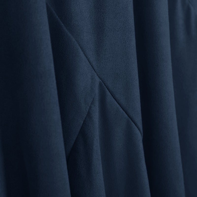 EXCHIC Women's Elegant Ankle Length Ruffle Hem Elastic Waist Suede Midi Skirt (L, Indigo Blue) - Image 4